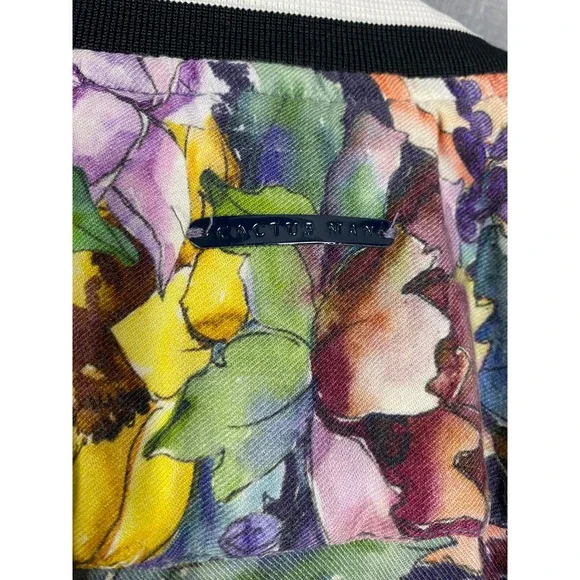 Cactus Man Ricky Singh Floral Bomber Jacket Men's M Unisex Statement Zip Jacket - Picture 7 of 14